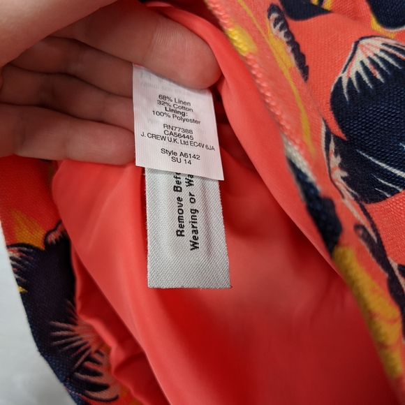 J.Crew Floral Mini Skirt Linen Blend orange size 4 - Picture 4 of 7